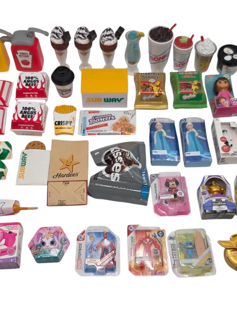 Zuru Mini Brand Lot of 47 Minis Variety Foodie Disney Gold Buzz Forky Baby Yoda